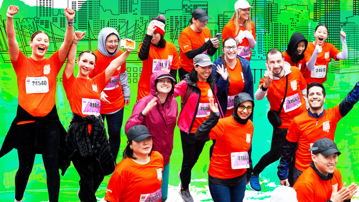 picture of diverse collection of people participating in the Vancouver Sun Run